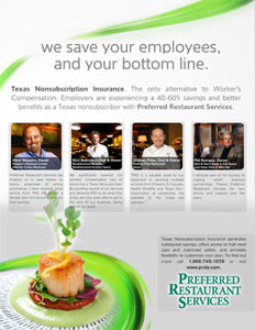 a magazine ad for PRS in a trade magazine for restaurant insurance.