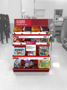 Endcap option with in-store view at Target.
