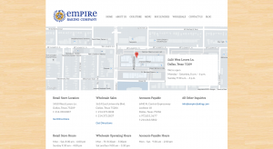 Contact page includes large Google Map to increase SEO.